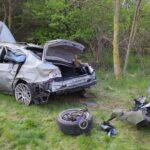 Detailaufnahme verunfallter BMW 1