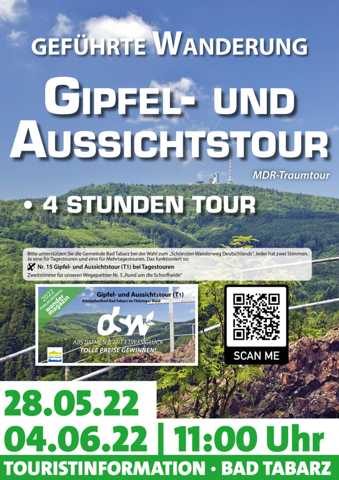 Gipfel & Aussichtstour gef. Wanderung Plakat 28.05 & 04.06.22
