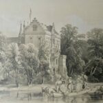 2) Douglas Morison, Reinhardsbrunn from the Gardens, getönte Lithographie 1846,Privatsammlung