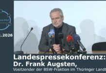 Landespressekonferenz: Dr. Frank Augsten, Vorsitzender der BSW-Fraktion im Thüringer Landtag
