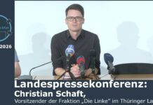 In der Landespressekonferenz: Christian Schaft, Vorsitzender der Fraktion „Die Linke“