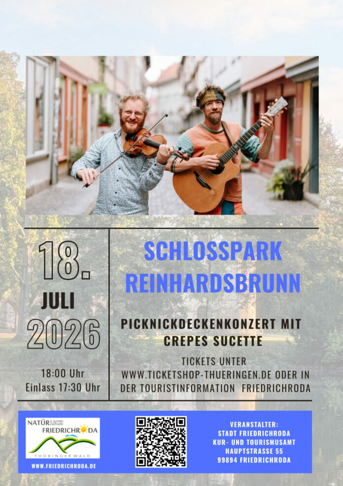 Plakat Crepes Sucette 18.07.2026 Schlosspark Reinhardsbrunn
